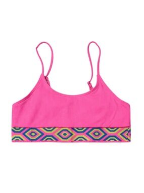 4/$20➡️  Bright Pink Ribbed Bikini Top Geometric Under-Bust Band – Size SmalL